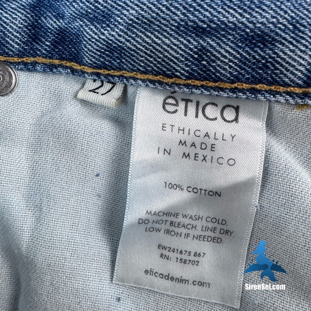 1228 NWT ÉTICA Marley Ultra High Rise Baggy Jeans - Size 27 - Atwater Blue - Picture 14 of 16